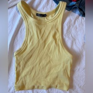 zara yellow tank top